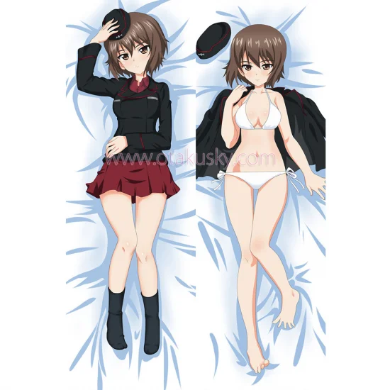 Girls und Panzer Dakimakura Maho Nishizumi Body Pillow Case - Click Image to Close