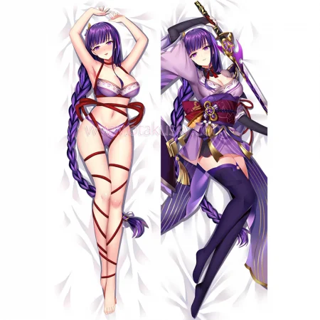 Genshin Impact Dakimakura Baal Raiden Shogun Body Pillow Case 05