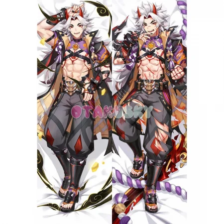 Genshin Impact Dakimakura Arataki Itto Body Pillow Case 05