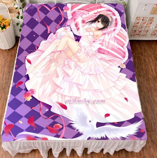 Date A Live Kurumi Tokisaki Anime Girl Bed Sheet Summer Quilt Blanket Custom 02 - Click Image to Close