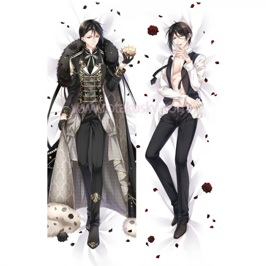 Black Butler Kuroshitsuji Dakimakura Sebastian Michaelis Body Pillow Case - Click Image to Close