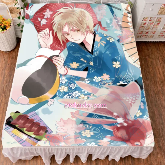 Natsume's Book of Friends Takashi Natsume Anime Bed Sheet Summer Quilt Blanket Custom 02 - Click Image to Close