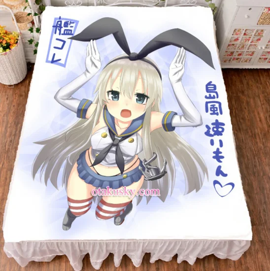 Kantai Collection Shimakaze Anime Girl Bed Sheet Summer Quilt Blanket Custom - Click Image to Close