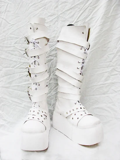 DOD Style White Cosplay Boots 04 - Click Image to Close