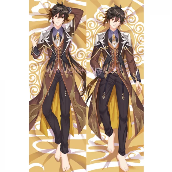 Genshin Impact Dakimakura Zhongli Body Pillow Case 08 - Click Image to Close