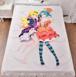 Bakemonogatari Shinobu Oshino Yotsugi Ononoki Bedsheet