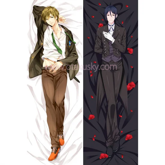 Black Butler Kuroshitsuji Dakimakura Sebastian Michaelis Body Pillow Case 03 - Click Image to Close