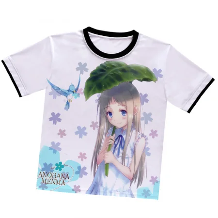 Anohana The Flower We Saw That Day Meiko Menma Honma White T-Shirt