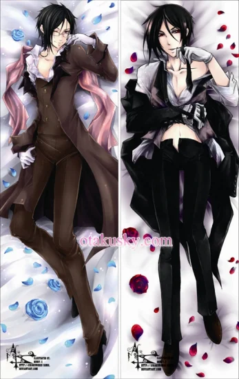 Black Butler Kuroshitsuji Dakimakura Sebastian Michaelis Body Pillow Case - Click Image to Close