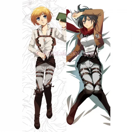 Attack on Titan Dakimakura Armin Arlert Mikasa Ackerman Body Pillow Case