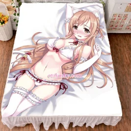 Sword Art Online Asuna Yuuki Anime Girl Bed Sheet Summer Quilt Blanket Custom