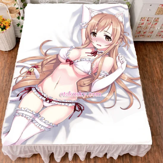 Sword Art Online Asuna Yuuki Anime Girl Bed Sheet Summer Quilt Blanket Custom - Click Image to Close