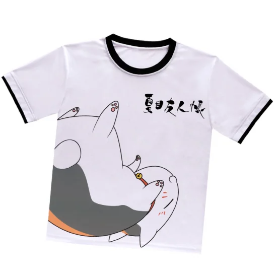 Natsumes Book of Friends Madara Nyanko Sensei White T-Shirt 02 - Click Image to Close