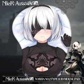 2way NieR: Automata YoRHa 2B Anime 3D Mouse Pad Mat Wrist Rest 02