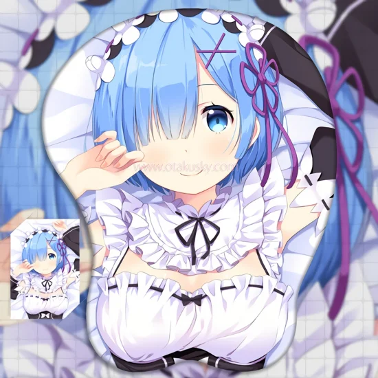 2way Re:Zero Rem Anime 3D Mouse Pad Mat Wrist Rest - Click Image to Close