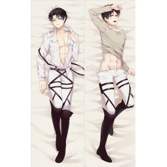 Attack on Titan Dakimakura Levi Eren Yeager Body Pillow Case 11 - Click Image to Close