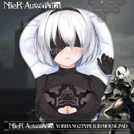 2way NieR: Automata YoRHa 2B Anime 3D Mouse Pad Mat Wrist Rest